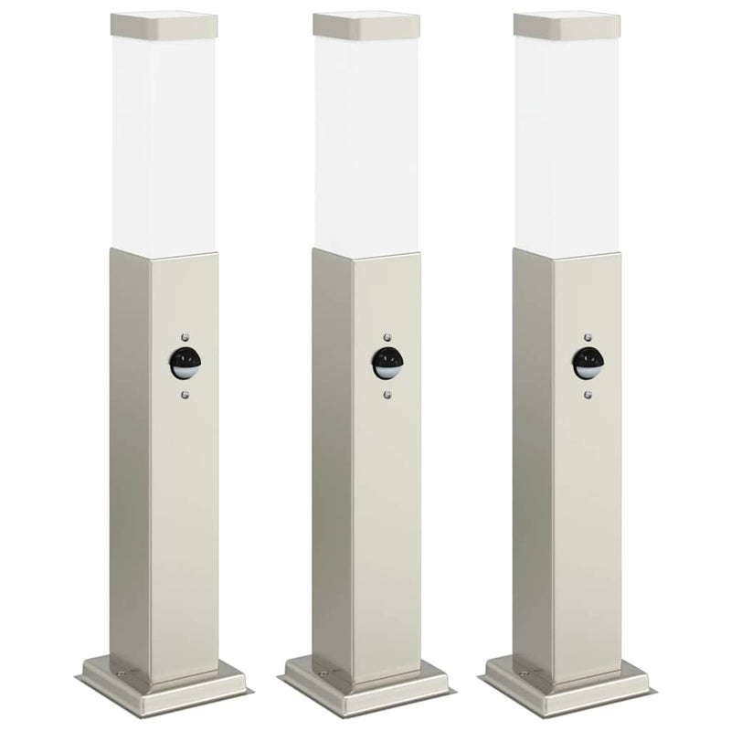 Chargez l'image dans la visionneuse de la galerie, Vidaxl bolderverlichting met sensor 3 stuks 50 cm rvs ip44