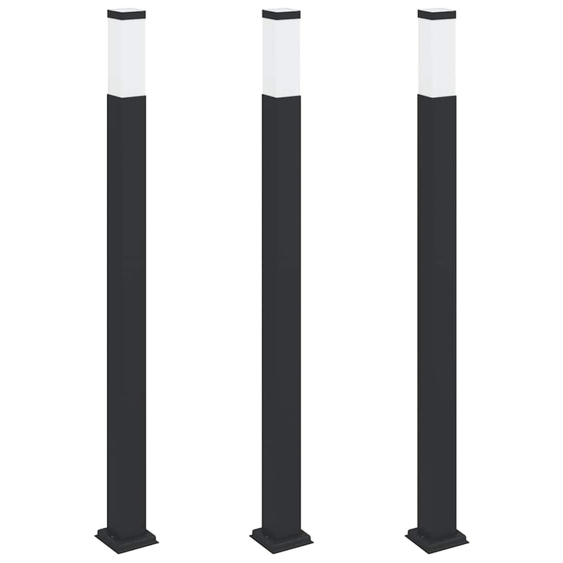 Afbeelding laden in galerijviewer, Vidaxl bolderverlichting 3 stuks 110 cm zwart ip44