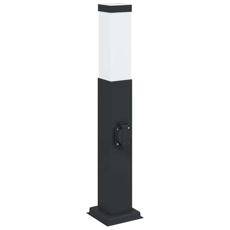 Afbeelding laden in galerijviewer, Vidaxl bolderarmatuur met stopcontact 50 cm zwart ip44