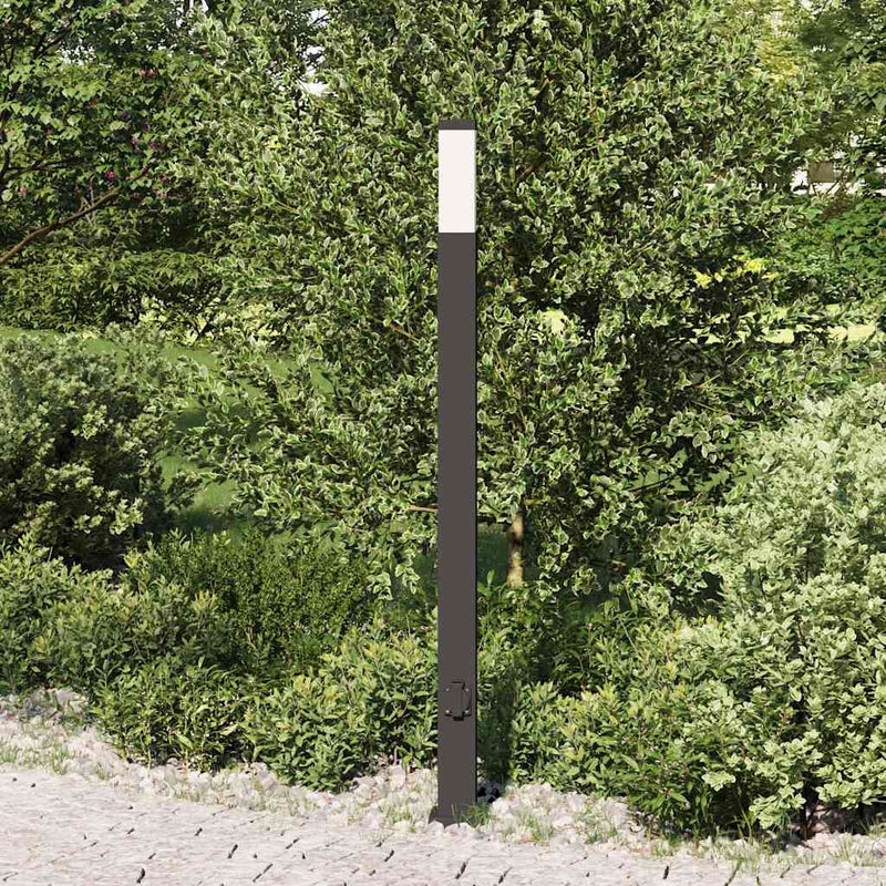 Afbeelding laden in galerijviewer, Vidaxl bolderarmatuur met stopcontact 110 cm zwart ip44