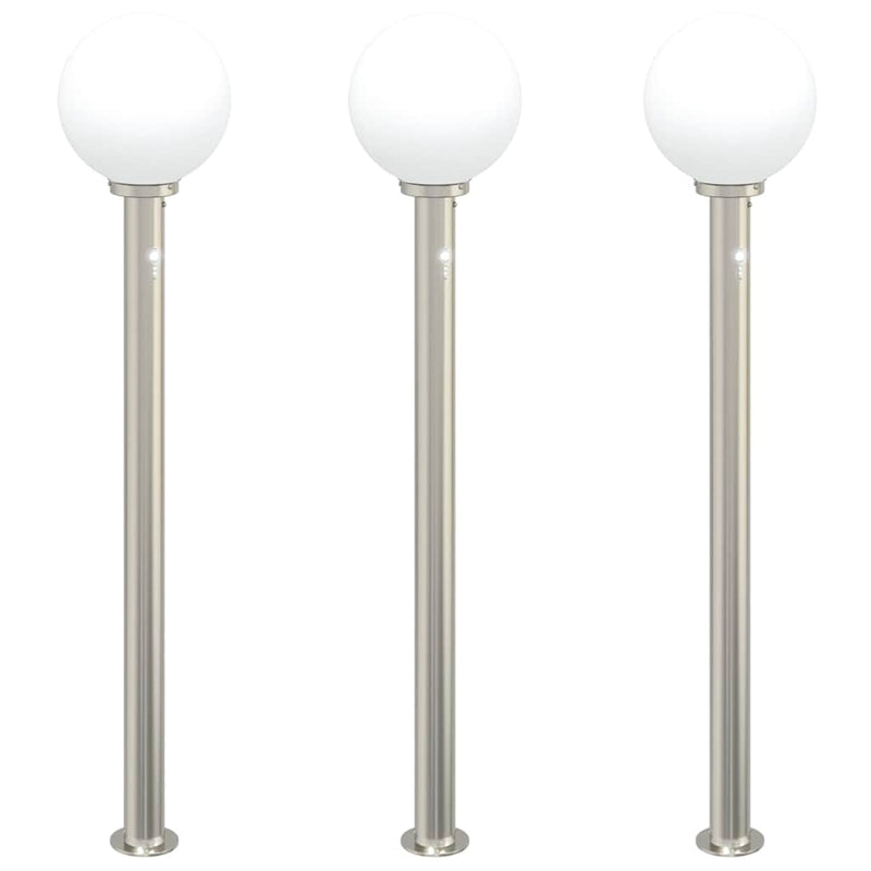 Afbeelding laden in galerijviewer, Vidaxl bolderverlichting met sensor 3 stuks 120 cm rvs ip44