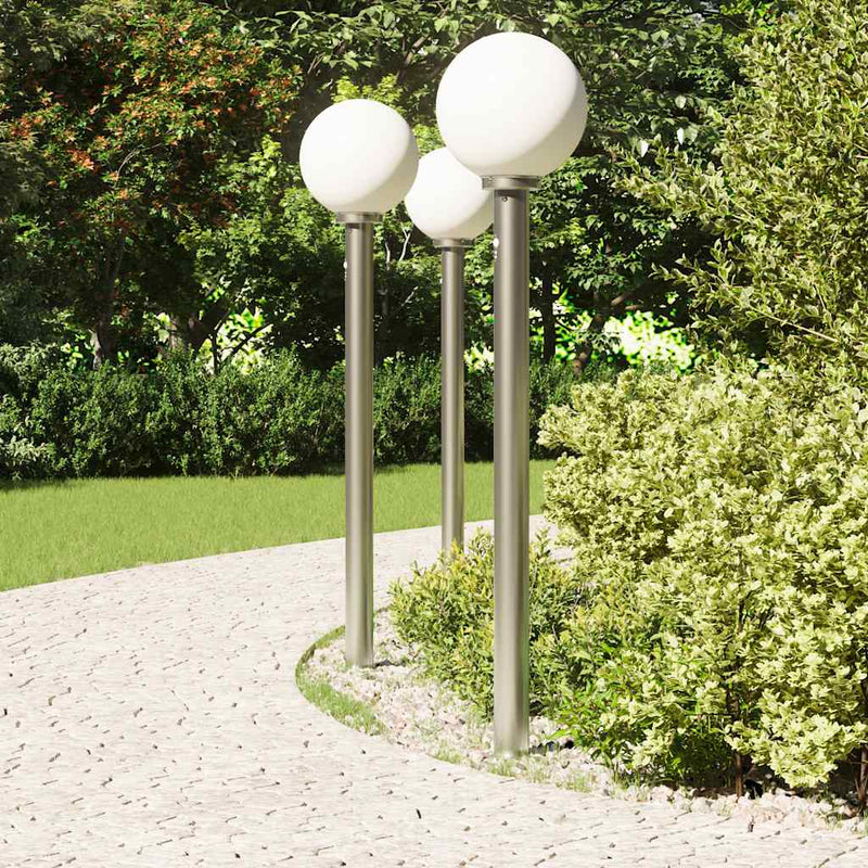 Afbeelding laden in galerijviewer, Vidaxl bolderverlichting met sensor 3 stuks 120 cm rvs ip44