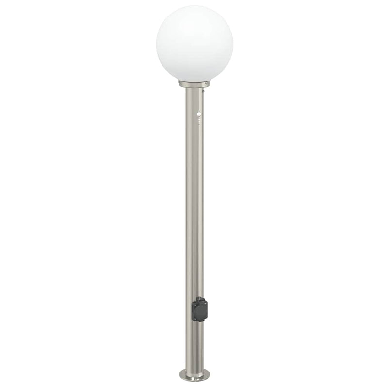 Afbeelding laden in galerijviewer, Vidaxl bolderarmatuur met sensor en stopcontact 120 cm roestvrij staal ip44