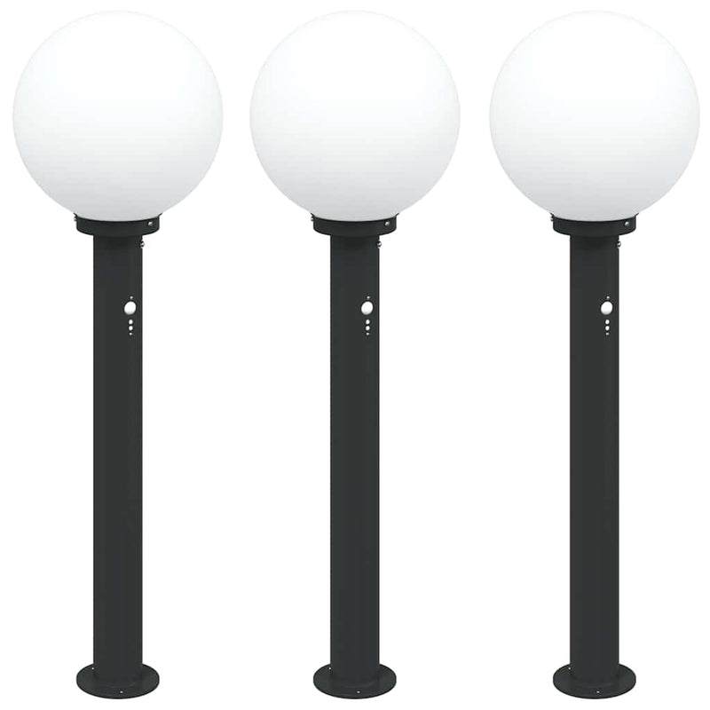 Chargez l'image dans la visionneuse de la galerie, Vidaxl bolderverlichting met sensor 3 stuks 80 cm zwart ip44