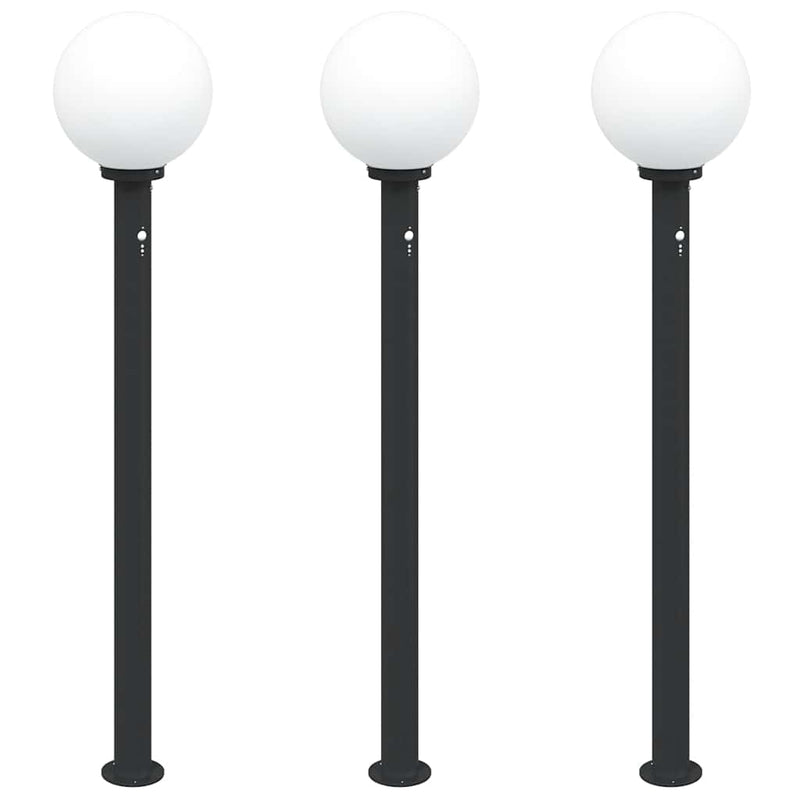 Afbeelding laden in galerijviewer, Vidaxl bolderverlichting met sensor 3 stuks 120 cm zwart ip44