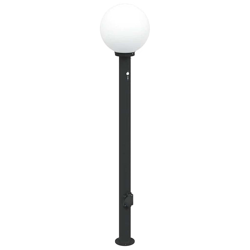 Afbeelding laden in galerijviewer, Vidaxl bolderarmatuur met sensor en stopcontact 120 cm zwart ip44