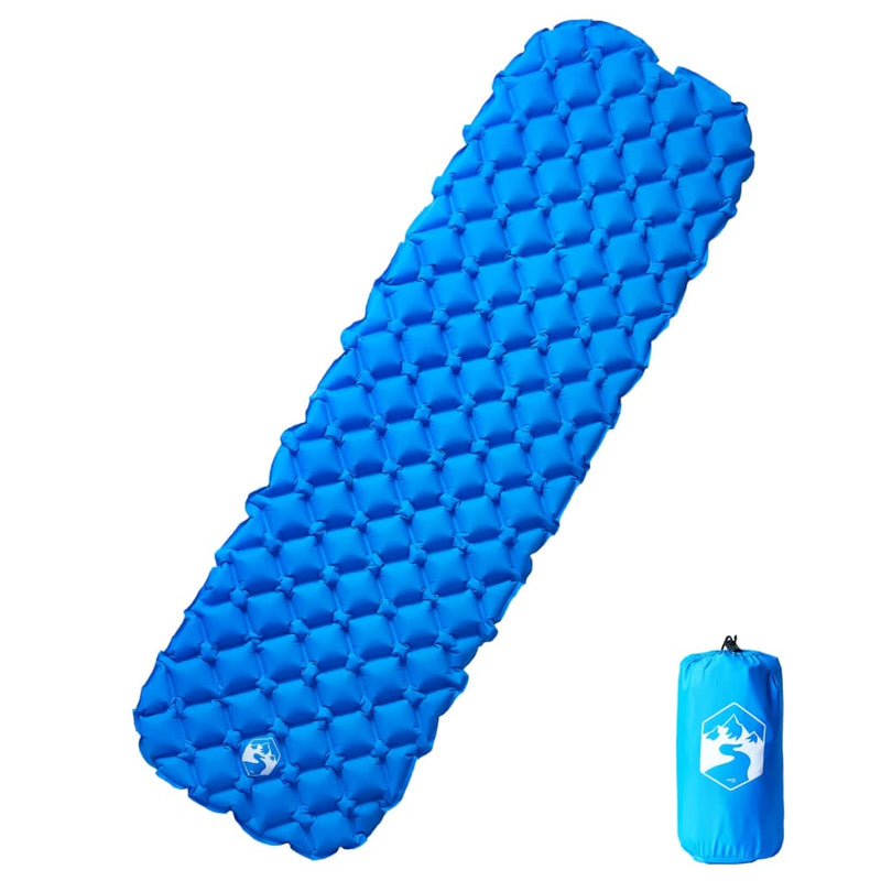 Load image into Gallery viewer, Vidaxl kampeermatras opblaasbaar 190x58x6 cm 1-persoons blauw