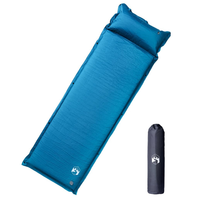Load image into Gallery viewer, Vidaxl kampeermatras met kussen zelfopblazend 1-persoons turquoise