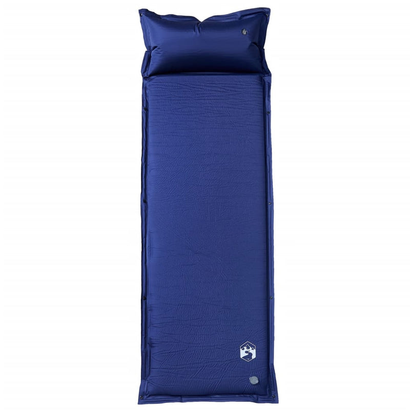 Load image into Gallery viewer, Vidaxl kampeermatras met kussen zelfopblazend 1-persoons marineblauw