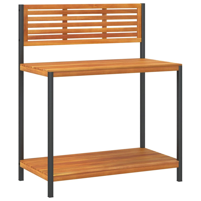 Load image into Gallery viewer, Vidaxl tuinwerktafel 90x50x110 cm massief acaciahout en staal