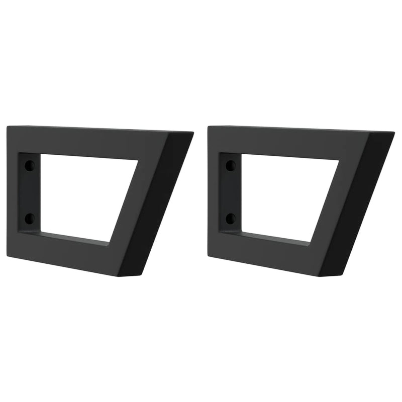 ギャラリービューアに画像をロードする, Vidaxl wandbeugels voor wasbak 2 st trapezium staal zwart