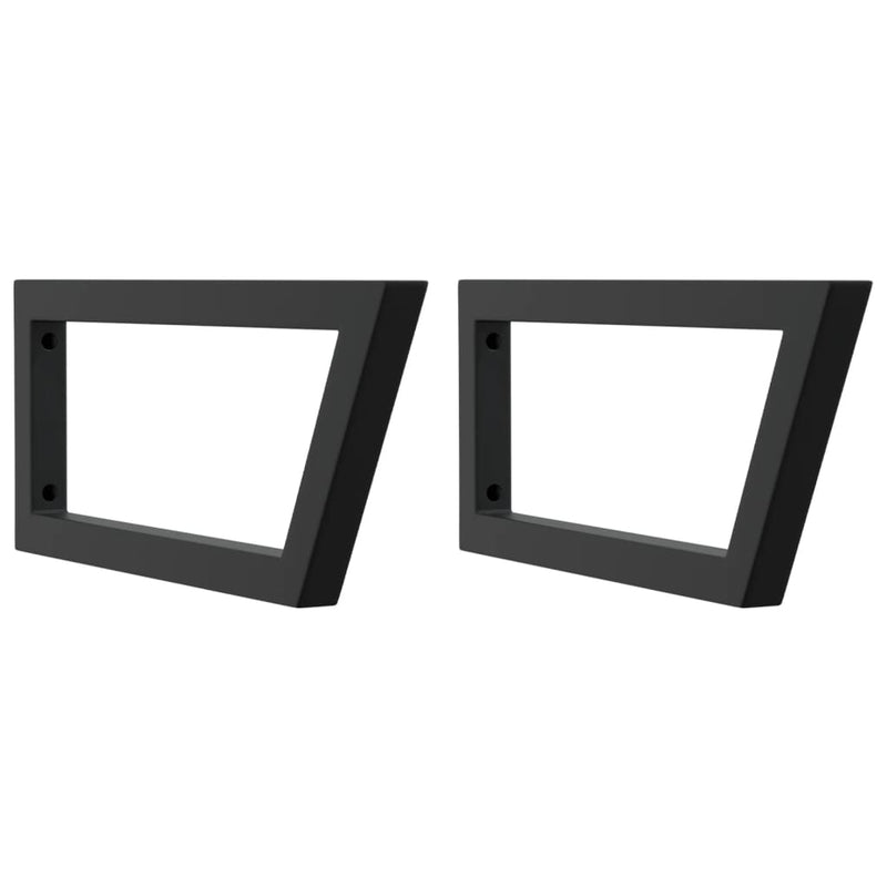 Load image into Gallery viewer, Vidaxl wandbeugels voor wasbak 2 st trapezium staal zwart