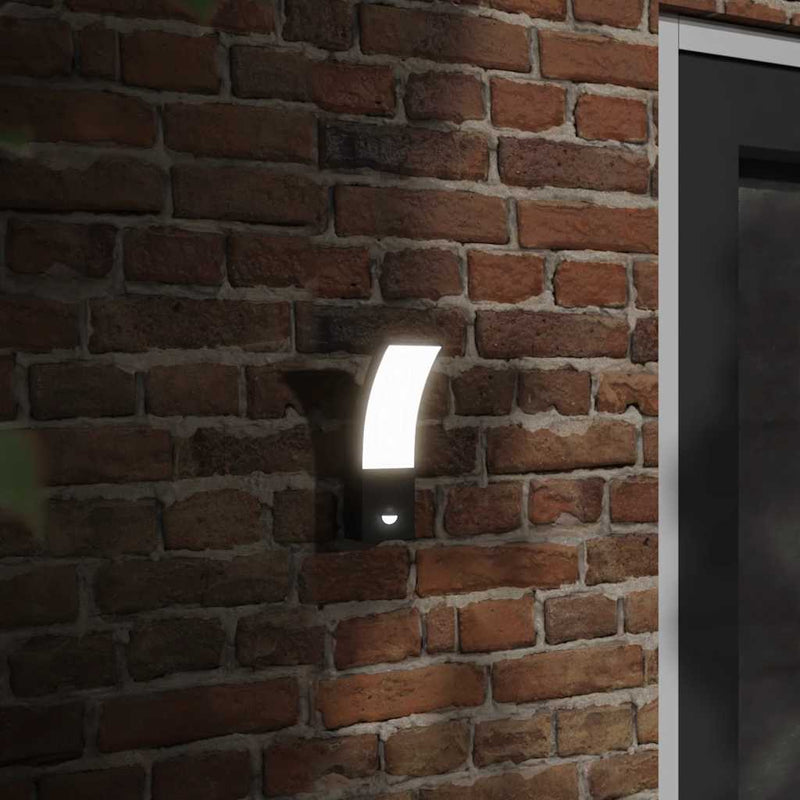 Load image into Gallery viewer, Vidaxl buitenwandlampen 2 st led met sensors gegoten aluminium zwart