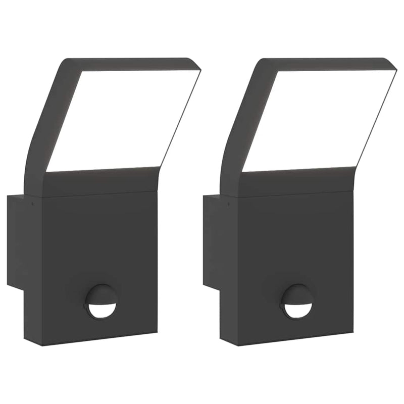 Load image into Gallery viewer, Vidaxl buitenwandlampen 2 st led met sensors gegoten aluminium zwart
