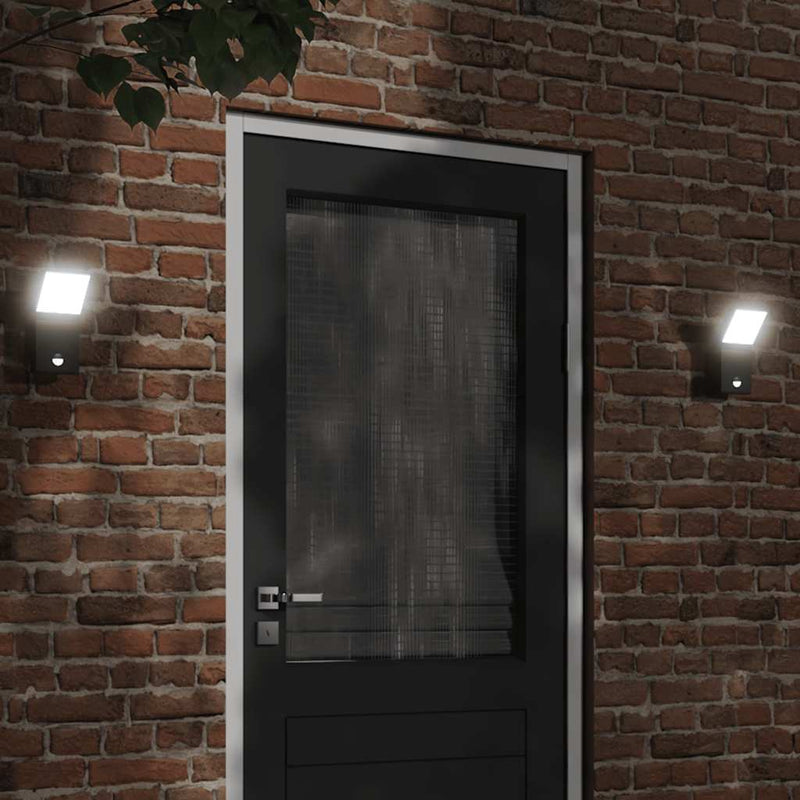 Load image into Gallery viewer, Vidaxl buitenwandlampen 2 st led met sensors gegoten aluminium zwart