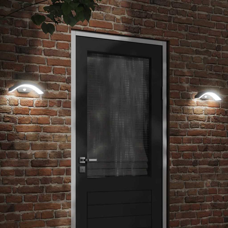 Load image into Gallery viewer, Vidaxl buitenwandlamp led met sensors gegoten aluminium zwart