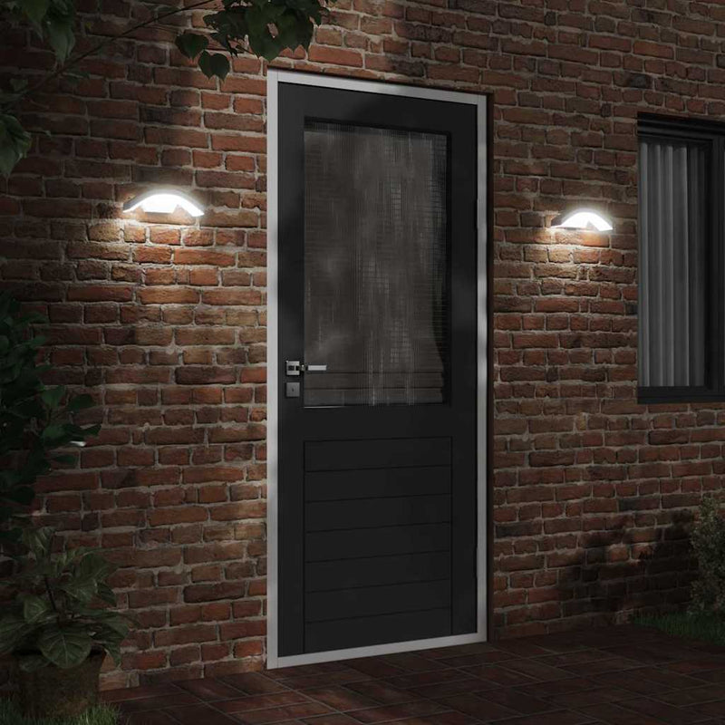 Load image into Gallery viewer, Vidaxl buitenwandlampen 2 st led met sensors gegoten aluminium wit