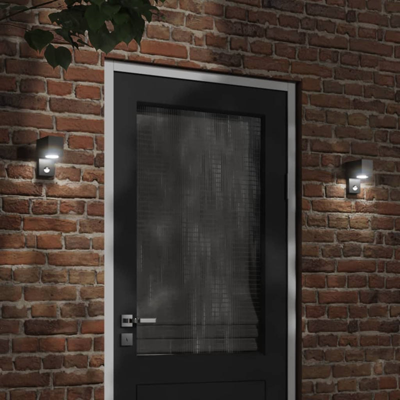 Load image into Gallery viewer, Vidaxl buitenwandlamp met sensor gegoten aluminium zwart