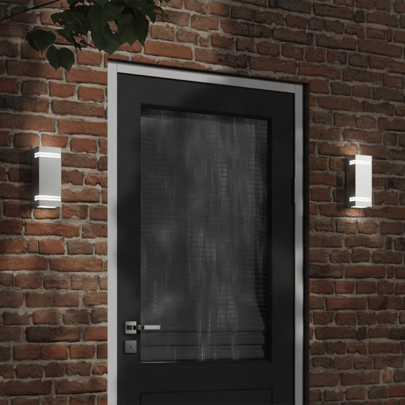 Load image into Gallery viewer, Vidaxl buitenwandlampen 2 st roestvrij staal zilverkleurig