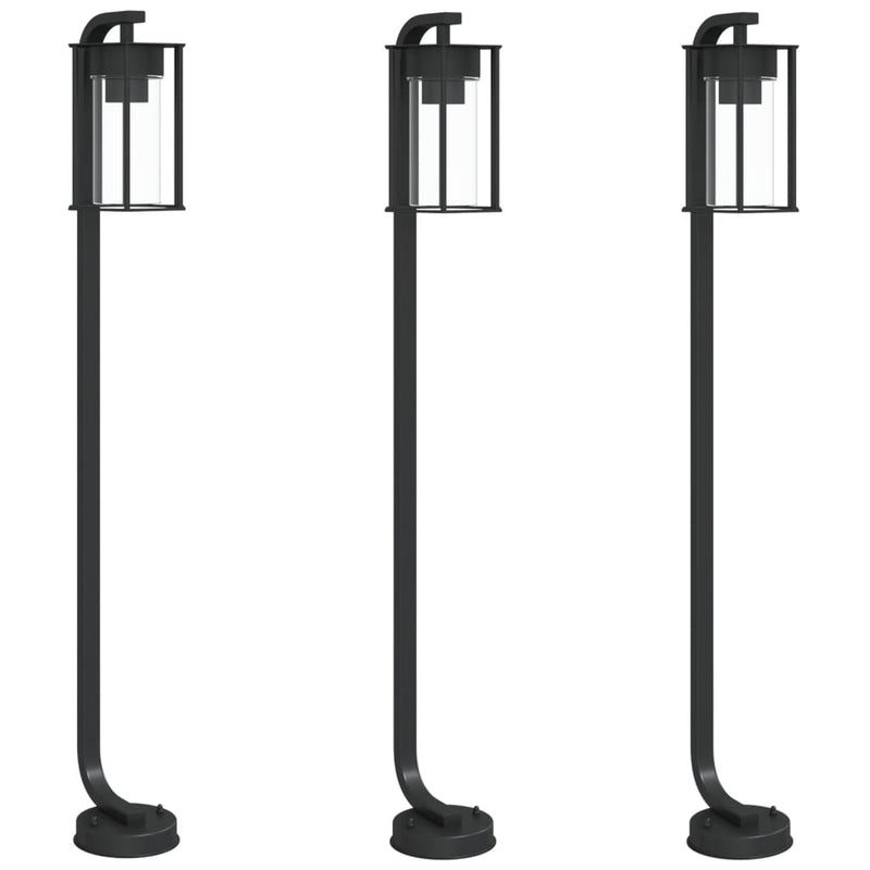 Load image into Gallery viewer, Vidaxl vloerlamp voor buiten 3 st 100 cm roestvrij staal zwart