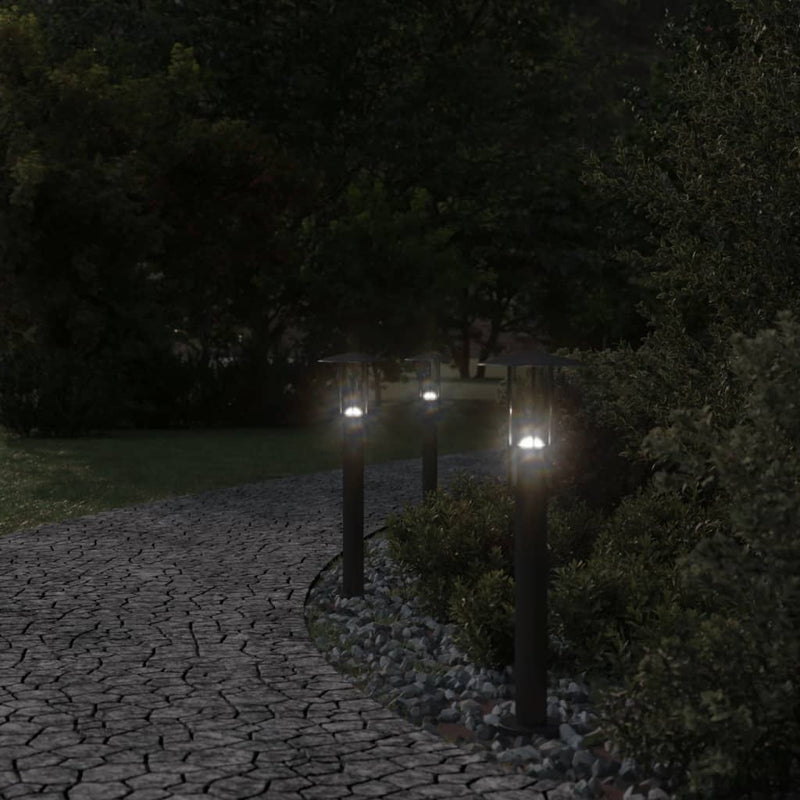 Load image into Gallery viewer, Vidaxl vloerlamp voor buiten 3 st 60 cm roestvrij staal zwart