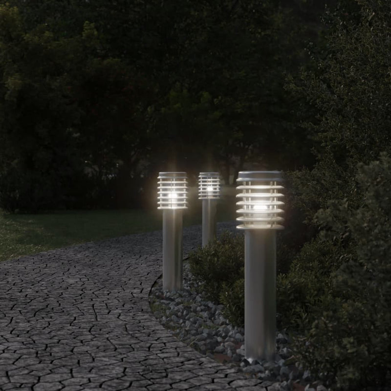 Load image into Gallery viewer, VidaXL Vloerlamp voor buiten 3 st 60 cm roestvrij staal zilverkleurig