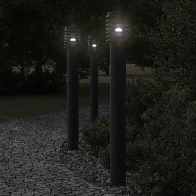Load image into Gallery viewer, Vidaxl vloerlamp voor buiten 110 cm roestvrijstaal zwart