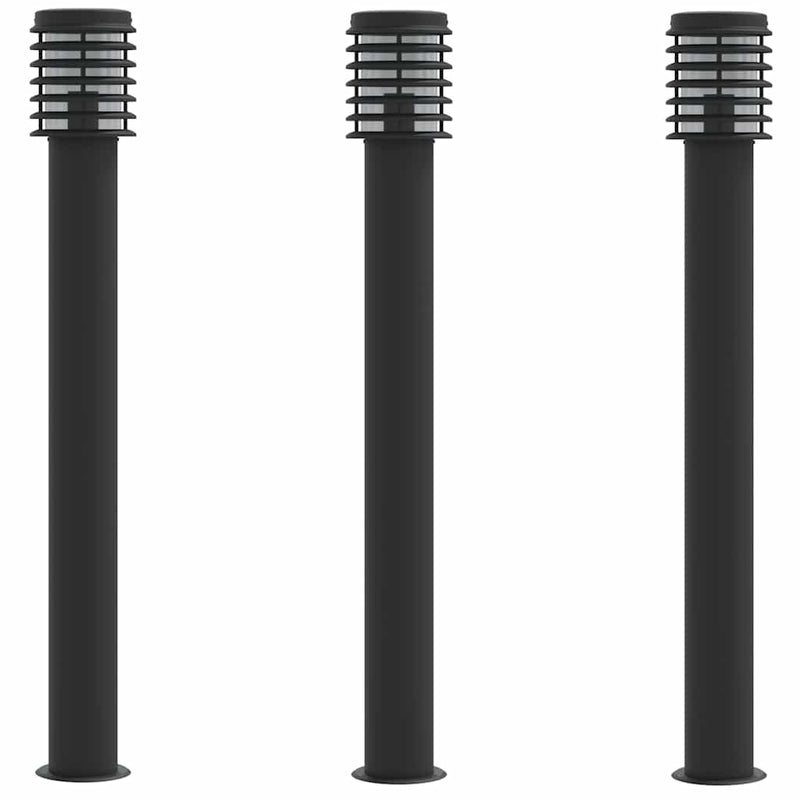 Load image into Gallery viewer, Vidaxl vloerlamp voor buiten 3 st 110 cm roestvrijstaal zwart
