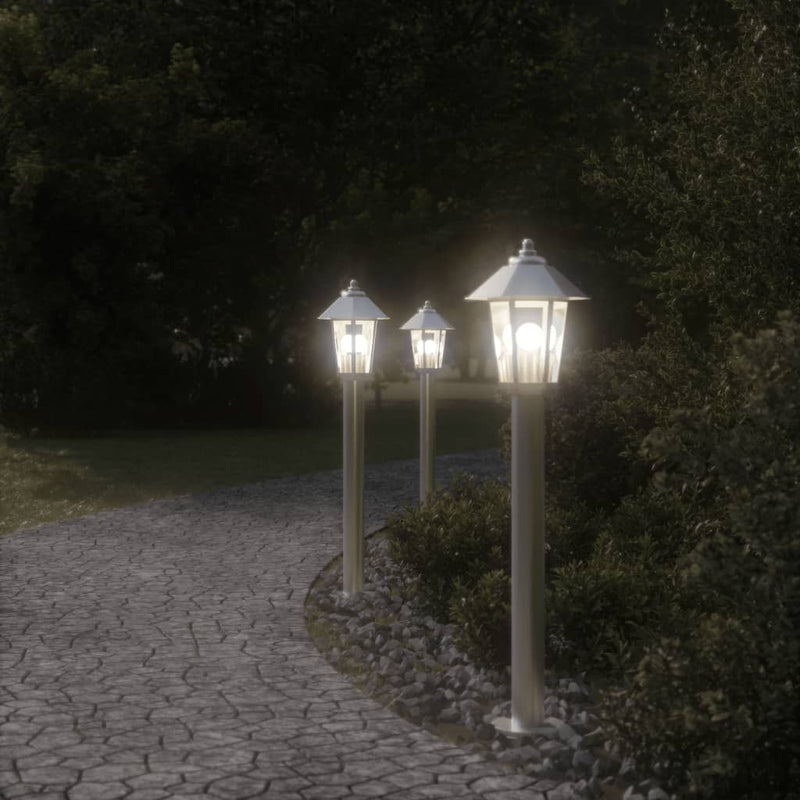 Load image into Gallery viewer, Vidaxl buitenvloerlamp 80 cm roestvrijstaal zilverkleurig