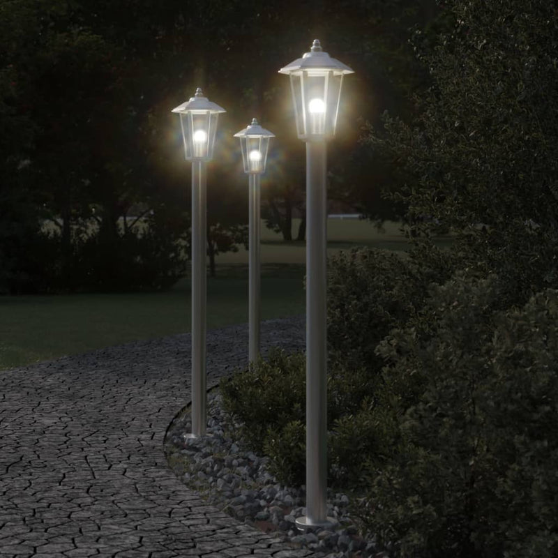 Load image into Gallery viewer, Vidaxl vloerlamp voor buiten 120 cm roestvrijstaal zilverkleurig