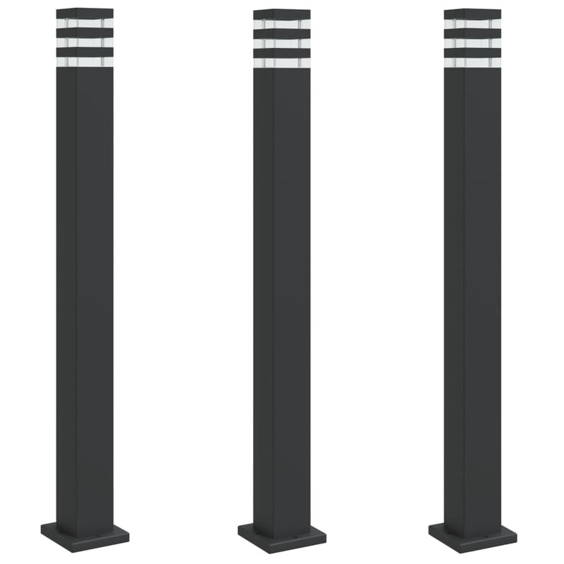 Load image into Gallery viewer, Vidaxl vloerlampen voor buiten 3 st 110 cm aluminium zwart