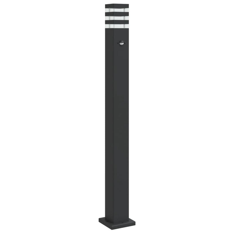 Load image into Gallery viewer, Vidaxl vloerlamp voor buiten met sensor 110 cm aluminium zwart