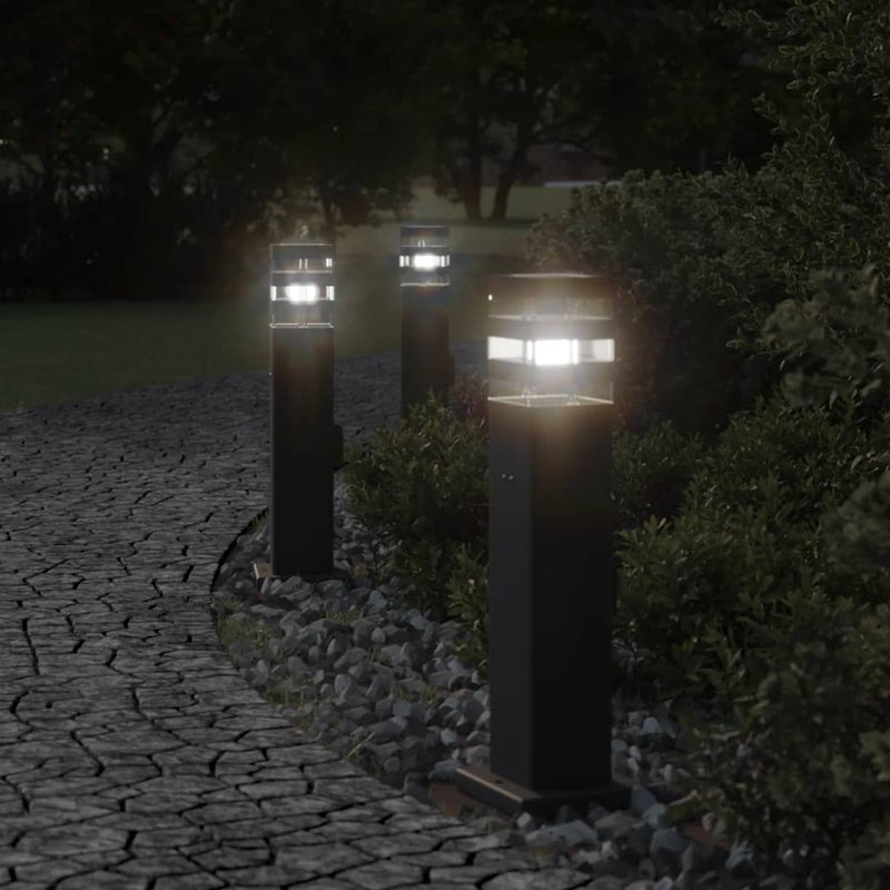 Load image into Gallery viewer, Vidaxl vloerlamp voor buiten met stopcontact 50 cm aluminium zwart