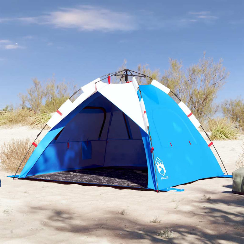 Load image into Gallery viewer, Vidaxl strandtent 3-persoons waterdicht snelontgrendeling azuurblauw