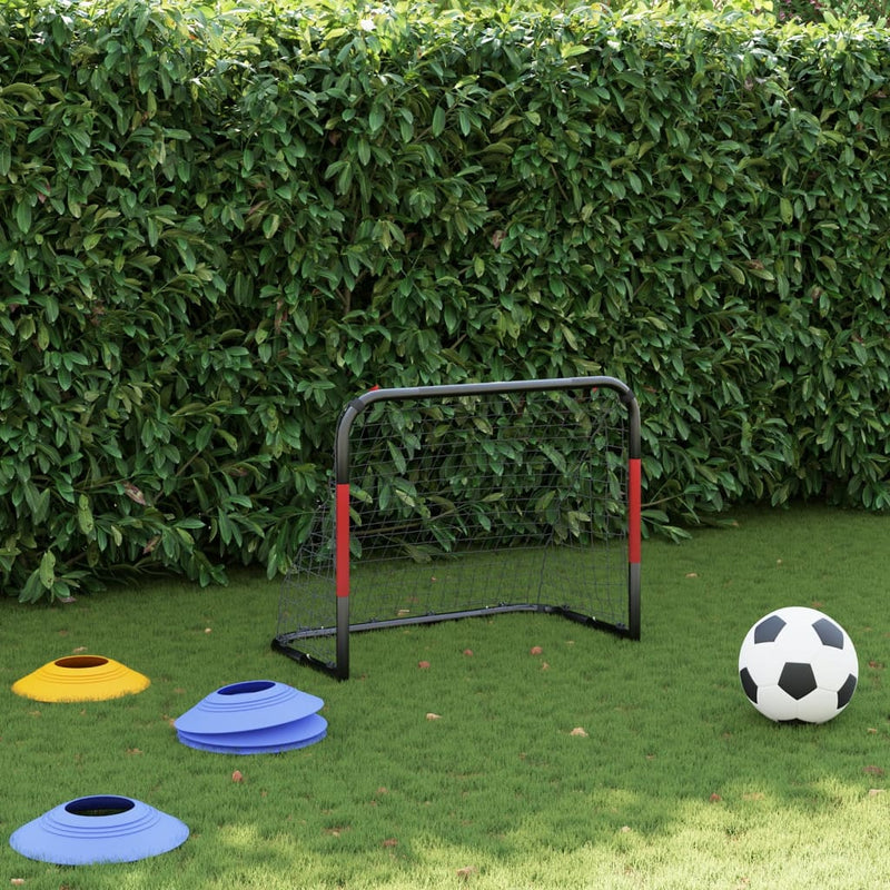 Load image into Gallery viewer, Vidaxl voetbaldoel met net 90x48x71 cm staal rood en zwart
