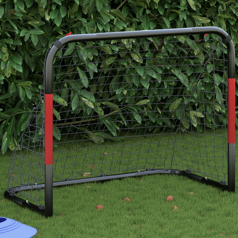 Load image into Gallery viewer, Vidaxl voetbaldoel met net 90x48x71 cm staal rood en zwart