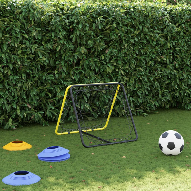 Load image into Gallery viewer, Vidaxl voetbalrebounder dubbelzijdig verstelbaar staal geel en zwart