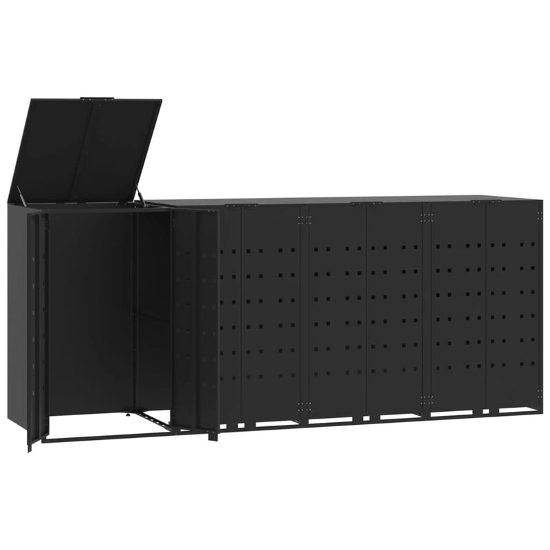 Load image into Gallery viewer, VidaXL Containerberging voor 4 containers 276x79x117 cm staal zwart