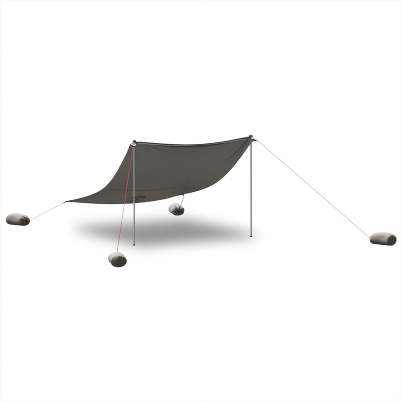 Load image into Gallery viewer, Vidaxl strandluifel met zandankers 304x300 cm grijs