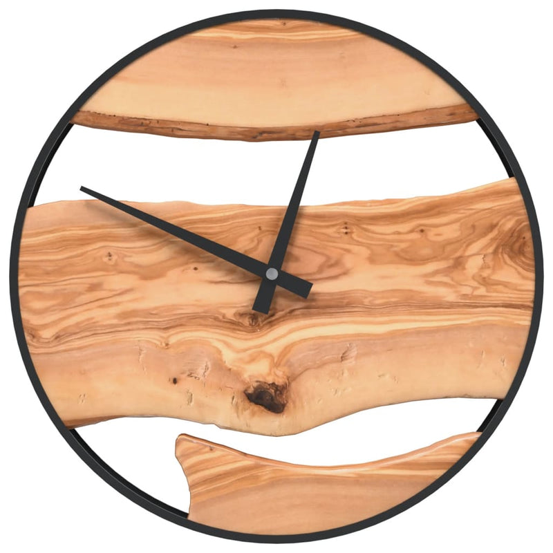 Load image into Gallery viewer, Vidaxl wandklok ø35 cm ijzer en olijfhout bruin