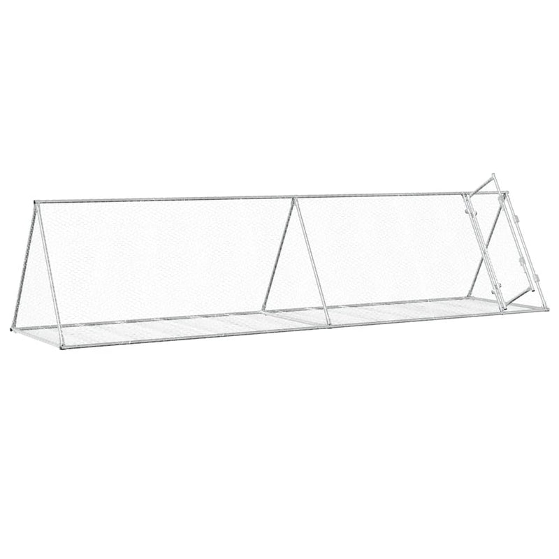 Afbeelding laden in galerijviewer, Vidaxl konijnenhok 400x105x91 cm gegalvaniseerd staal zilverkleurig