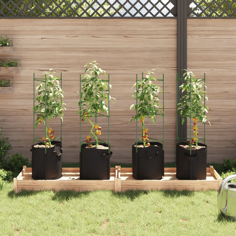 Load image into Gallery viewer, Vidaxl tomatenkooien met plantenzak 4 st 116 cm staal en polypropeen