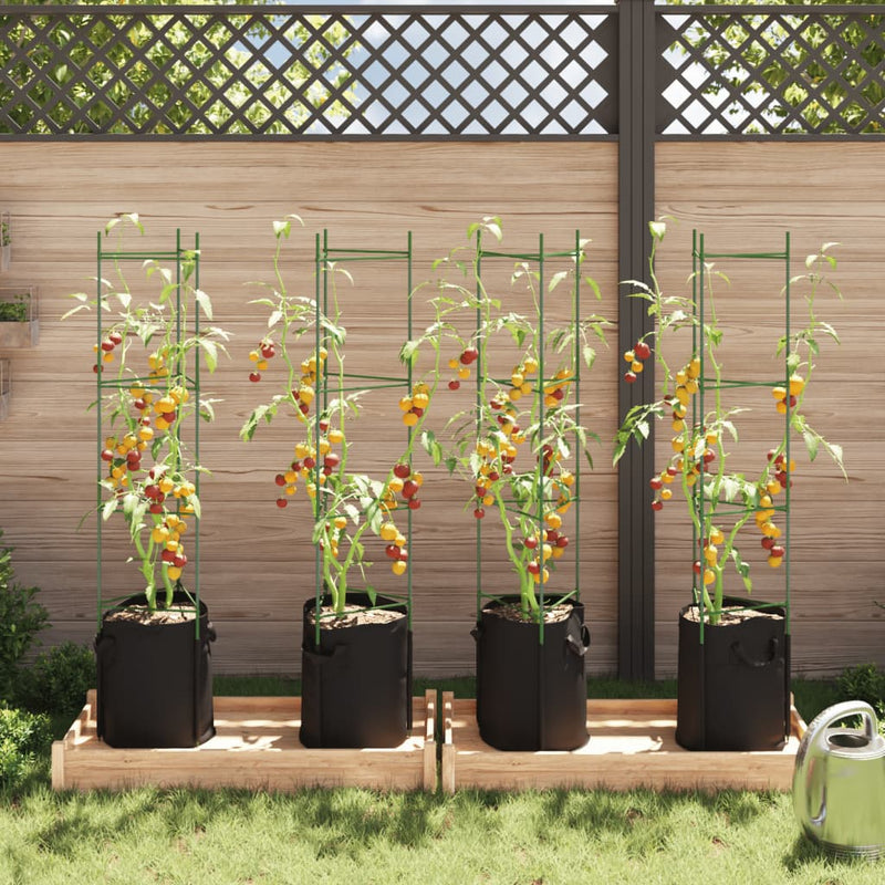 Chargez l'image dans la visionneuse de la galerie, Vidaxl tomatenkooien met plantenzak 4 st 154 cm staal en polypropeen