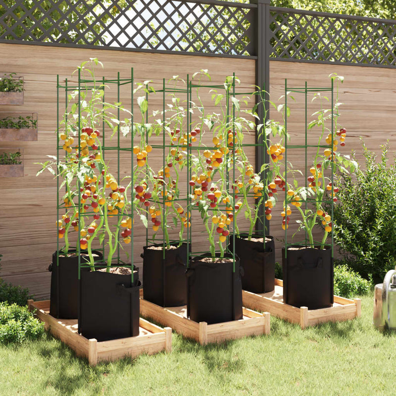 Load image into Gallery viewer, VidaXL Tomatenkooien met plantenzak 6 st 154 cm staal en polypropeen