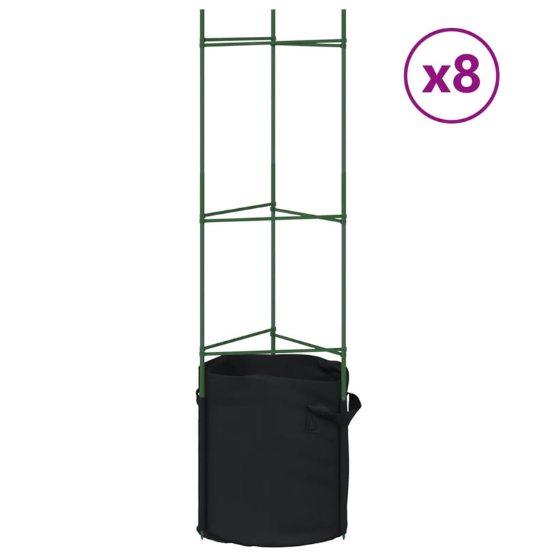 Load image into Gallery viewer, Vidaxl tomatenkooien met plantenzak 8 st 116 cm staal en polypropeen
