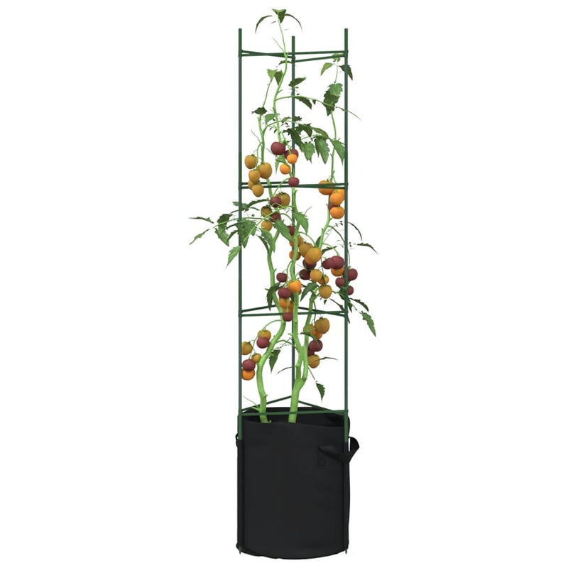 Load image into Gallery viewer, VidaXL Tomatenkooien met plantenzak 8 st 154 cm staal en polypropeen