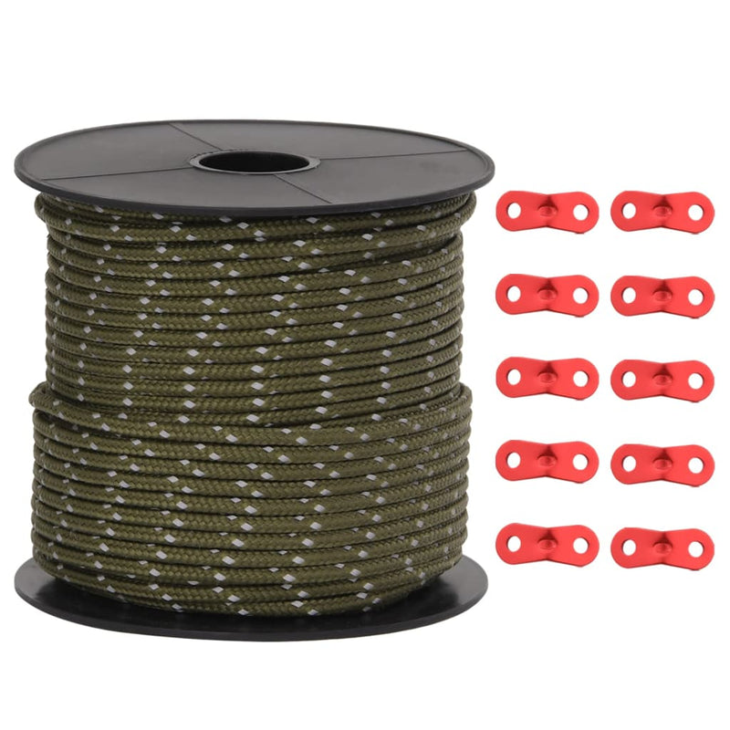 Load image into Gallery viewer, Vidaxl tentscheerlijn met reflecterende strips en spanners 50 m 4 mm