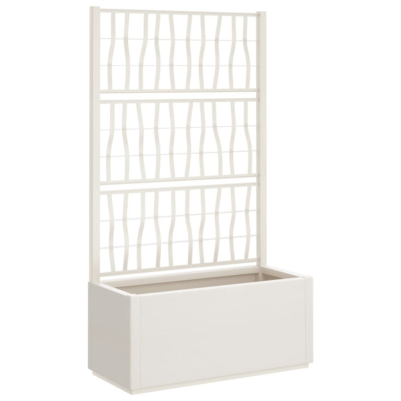 Load image into Gallery viewer, Vidaxl plantenbak met latwerk 80x36x140 cm polypropeen wit