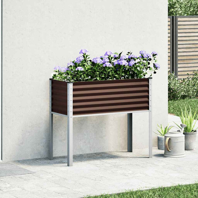 Load image into Gallery viewer, Vidaxl plantenbak bruin 100x45x90 cm staal
