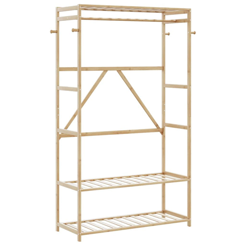 Afbeelding laden in galerijviewer, Vidaxl kledingrek met schappen 110x40x175 cm bamboe